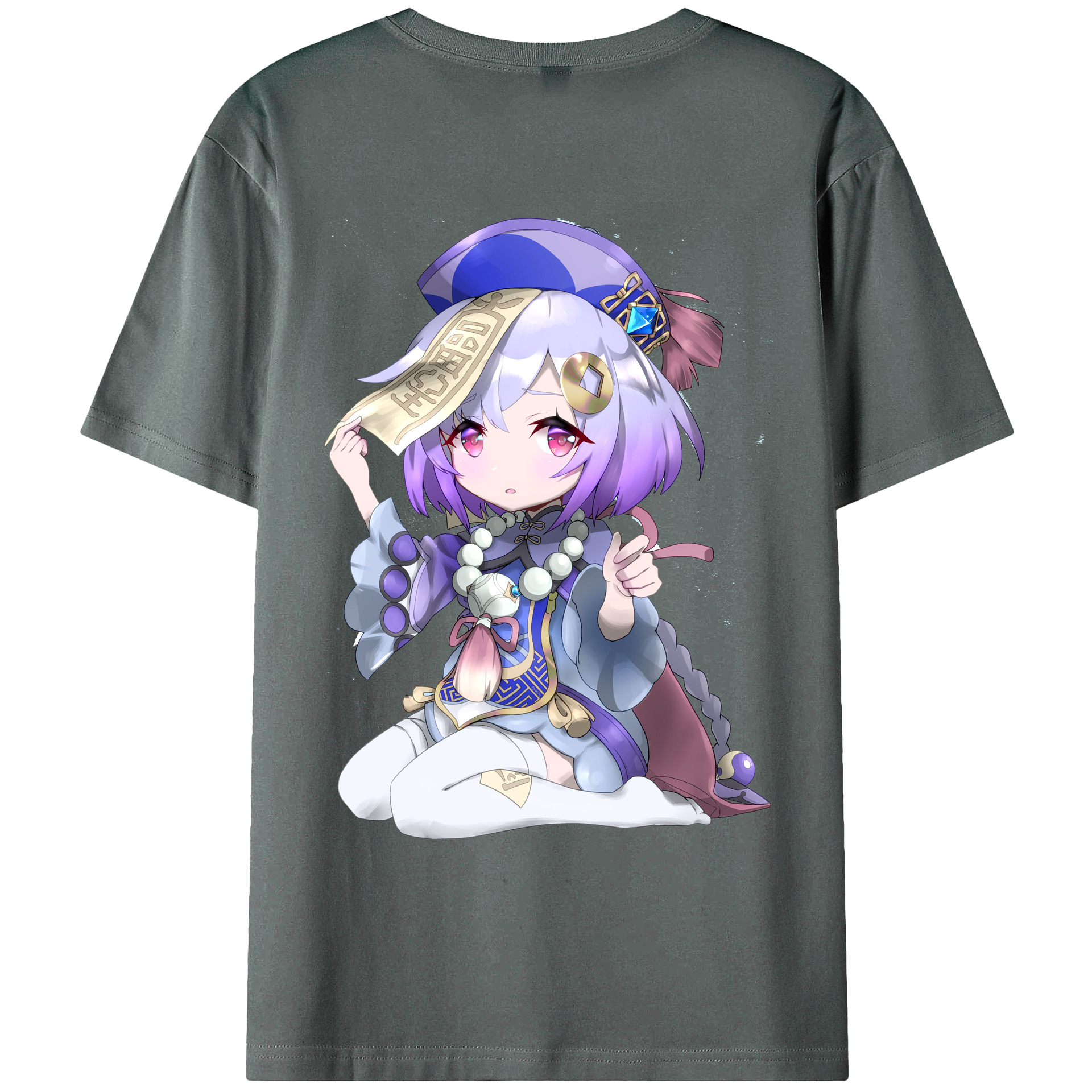 げんし神 七七 なな  genshin Nana 綿100％ メンズ半袖Tシャツ（バックプリント） 通気性